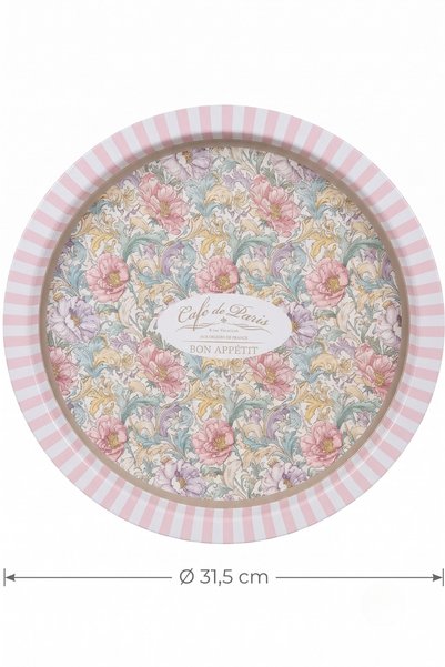 EVLE Metal Tray, 31.5 cm Cafe De Paris Pink
