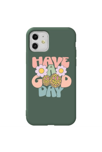 Other Apple iPhone 11 Have A Good day Dark Green Colored Silicone TPU Θήκη