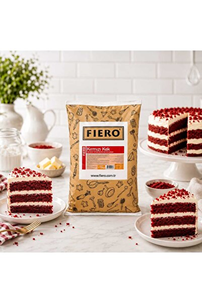 Fıero KIRMIZI KEK RED VELVET KEK ÜRETİMİ İÇİN TOZ KARIŞIM 10 KG