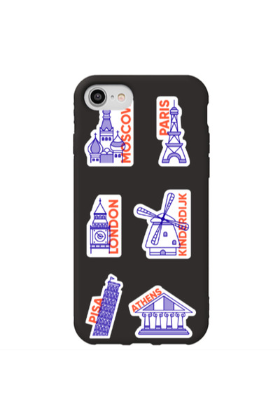 Other Apple iPhone SE 2020 Pisa Athens Black Colored Silicone TPU Θήκη