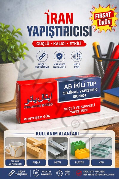garaccu İtalyano İran Yapıştırıcı İkiz Tüp 18 gr Kuvvetli ve Sağlam Yapıştırm...