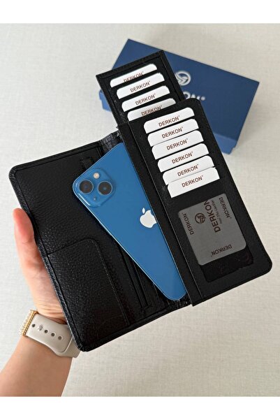 DERKON Mikam Model Card Holder Detailed Genuine Leather Wallet