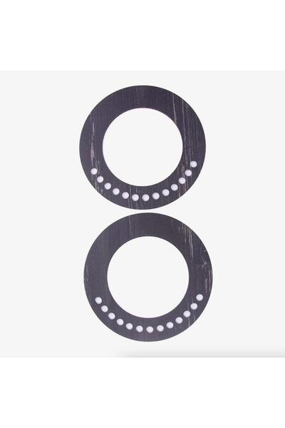 CraftMaxi Wooden Handle - Round - 2 Pieces Black - 15 cm
