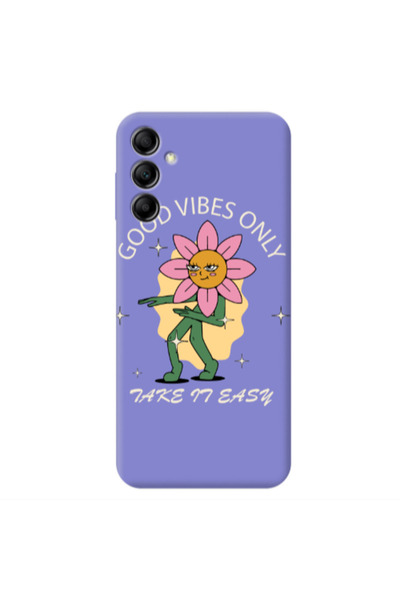Other Samsung A24 Good Vibes Only Purple Colored Silicone TPU Θήκη