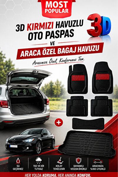 Genel Markalar NISSAN QASHQAI (J10) 2012 MODEL UYUMLU 3D KIRMIZI OTO PASPAS+ ...