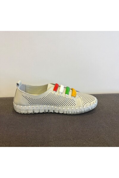 Moda Arena Genuine Leather Elastic Ballet Flats