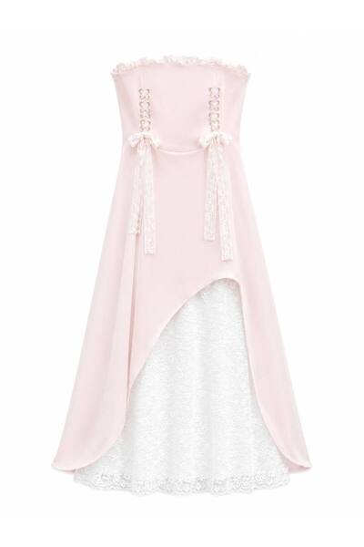 Kedi Fashion Dantel detaylı korse elbise