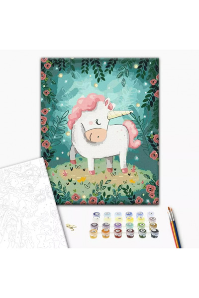 MC Micostore Paint by numbers Top Bottom Set 40x50cm, Brushme - Unicorn - bru...