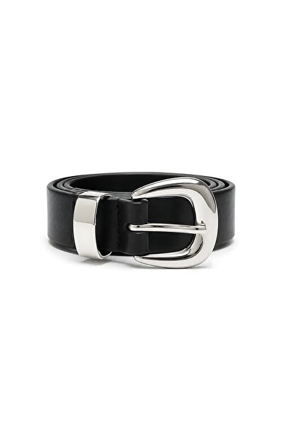 SHAKA Black Shk3014 Women's Mini D Shape Thin Faux Leather Waist Belt with Si...