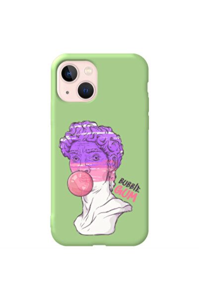 Other Apple iPhone 13 Pin Bubble Light Green Colored Silicone TPU Θήκη
