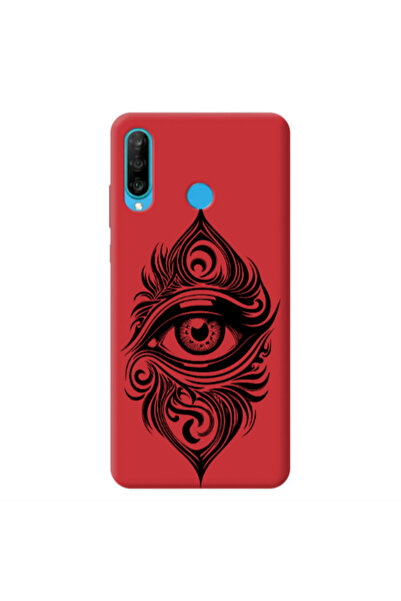 Other Huawei P30 Lite Eye patterned drawing Red Colored Silicone TPU Θήκη