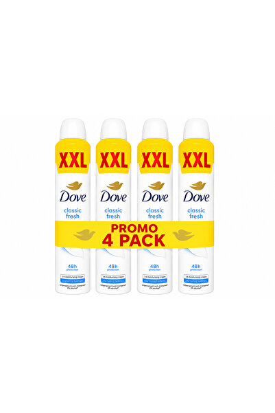 Dove -Pachet 4 x Deodorant Antiperspirant Spray Classic Fresh XXL, 300 ml fie...