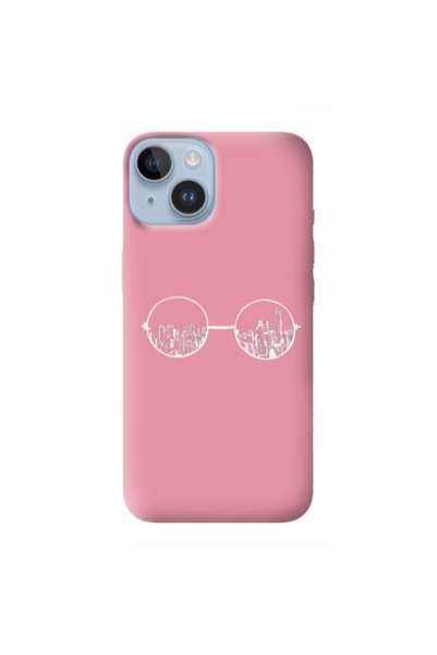 Other Apple iPhone 14 Sunglasses Pink Colored Silicone TPU Θήκη