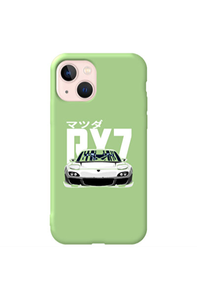 Other Apple iPhone 13 Car Rx7 Light Green Colored Silicone TPU Θήκη