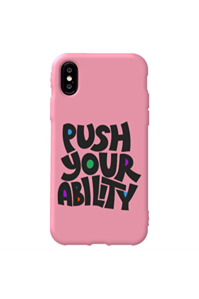 Other Apple iPhone Xs Push Your Ability Pink Colored Silicone TPU Θήκη