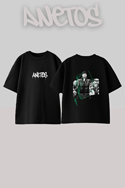 Anetos Central Cee_14 dizajn, štampana unisex majica velikog kroja, crna