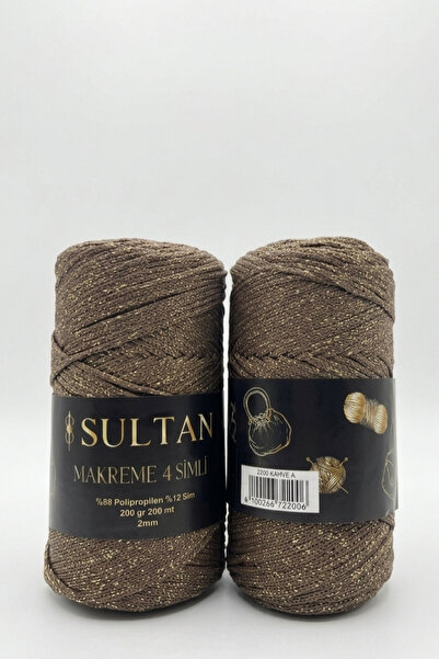 hobi dünyası evim 1 Piece of Macrame Cord with 4 Glitter Strands, 200 Grams, ...