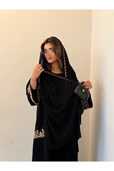 AYA Mwt5065 - Black Crepe Fabric with Cello Story Embroidery