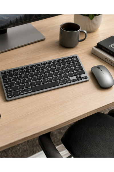 shopwave Şarjlı Kablosuz Klye Mouse Seti Koakt Taşınabilir Tasarım