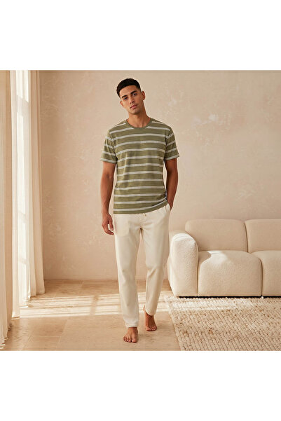 FAV Men Cotton Striped Pyjama Set