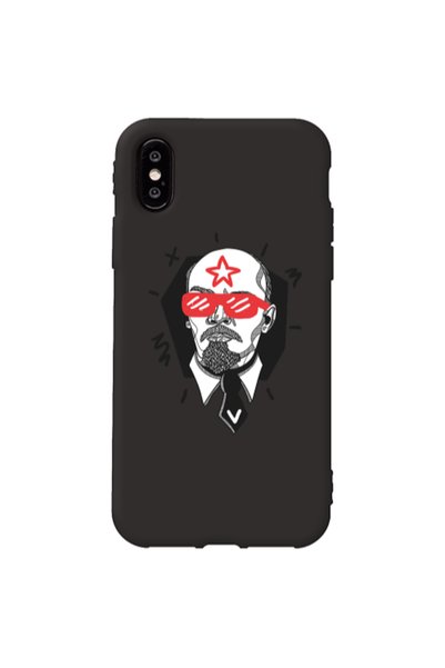 Other Apple iPhone Xs Max Stars and glasses Black Colored Silicone TPU Θήκη