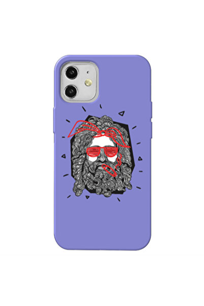 Other Apple iPhone 12 Cool glasses Purple Colored Silicone TPU Θήκη