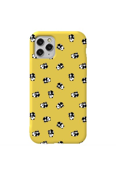 Other Apple iPhone 11 Pro Small Pandas Yellow Colored Silicone TPU Θήκη