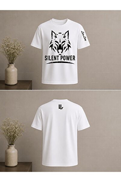 Hasdem Case تي شيرت كبير الحجم مطبوع عليه نص Silent Power