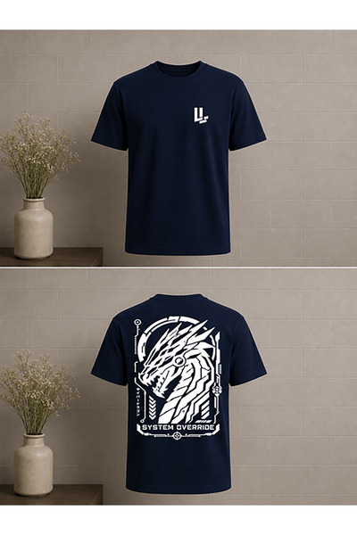 LivaLime Dragon System Override Design Printed Oversize Unisex T-Shirt