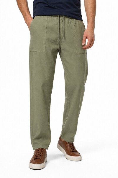 BAGLAN Men's Raw Fabric Elastic 100% Natural Cotton Trousers Bgl-St05616