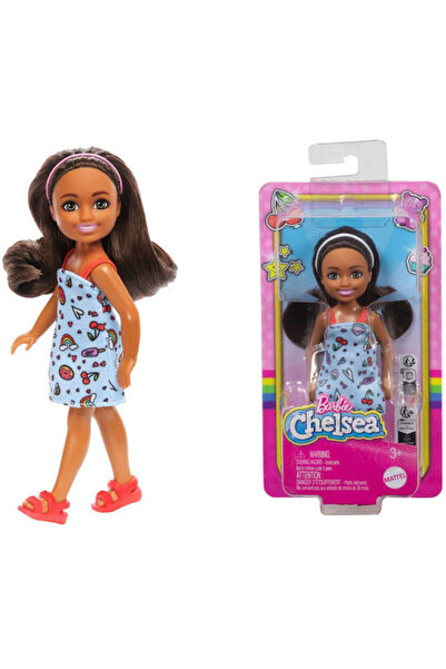 Barbie Μπλε Φόρεμα Κορδέλα Μαλλιών Καφέ Μαλλιά Μίνι Κούκλα Τσέλσι Μπλε Φόρεμα...