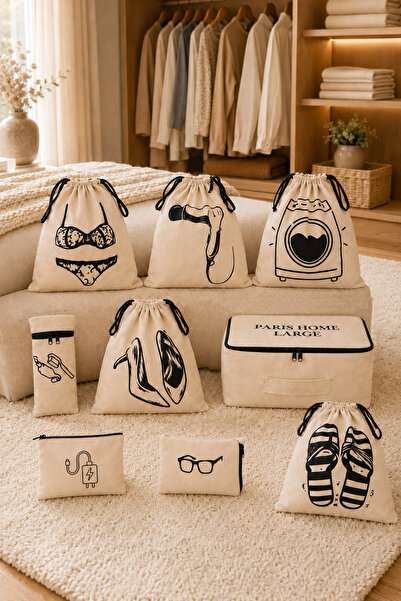Paris Home 9-dijelni premium set organizatora za kofer, organizator za putovanja