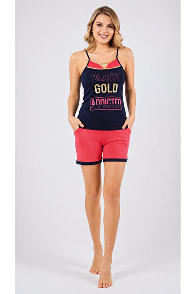 Altınay Women's Lycra Thin Strap Shorts Set 90% Cotton 10% Lycra