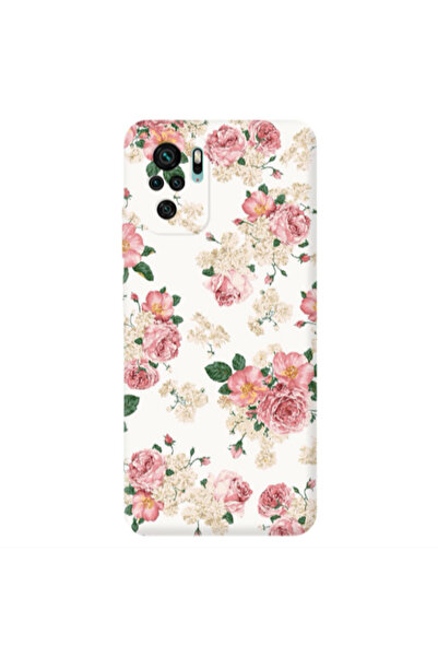 Other Xiaomi Redmi Note 10S Pink Flowers 2 Transparent Silicone TPU Θήκη