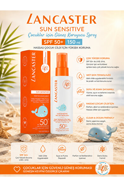 Lancaster Sun Sensitive Kids Milky Sprey 150 ml - Çocuklar İçin SPF50 Güneş K...