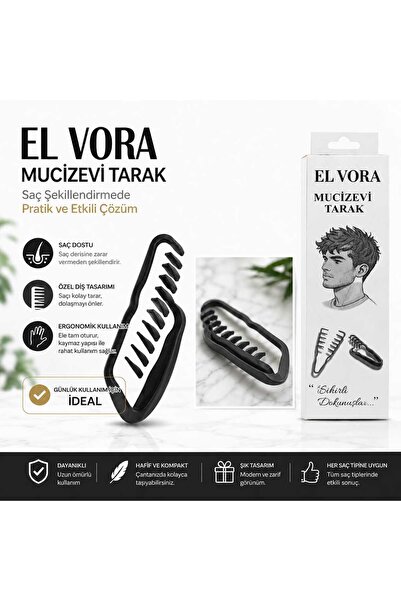 Elvora مشط تصفيف الشعر المعجزة |   تصميم مريح |   مشط تصفيف الشعر |   خفيف ال...