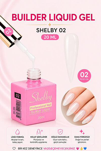 SHELBY Rakı Beyazı Liquid Builder Gel 20 ml TPO Free UV/LED Profesyonel Sıvı ...
