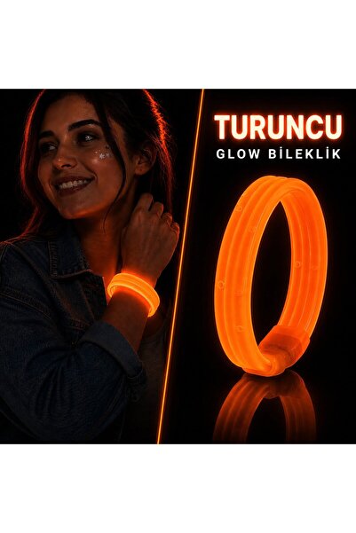 OSKA GLOBAL Orange Thick Glow Bracelet – Shatteringly Bright Party and Festiv...