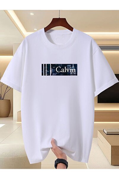 248849 قميص رجالي كاجوال أنيق ومريح بتصميم جرافيك وياقة دائرية، موديل 2025 ال...