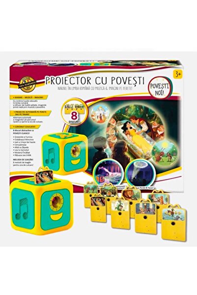 MAXISHOPSRL Proiector cu povești și muzică pentru copii, în limba romană, 8 d...