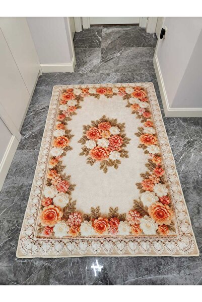 YTR HOME Dijital Baskı Yıkanabilir Kaymaz Taban Dekoratif Salon Mutfak Halısı...