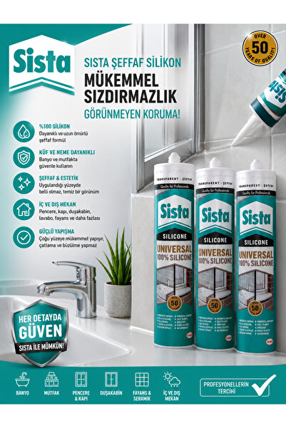 Sista şeffaf silikon 280 ML
