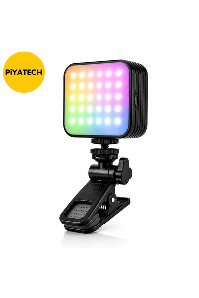 PİYATECH Şarjlı Rgb Mini Led Çekim Işığı Vlog Kamera Ve Telefon Konferans Işı...