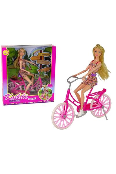 LeanToys Papusa cu bicicleta, leantoys, Plastic, Roz
