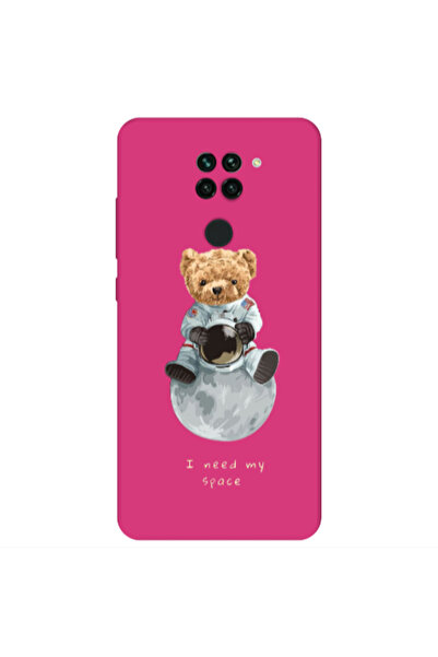Other Xiaomi Redmi Note 9 Bear in space Fuchsia Colored Silicone TPU Θήκη