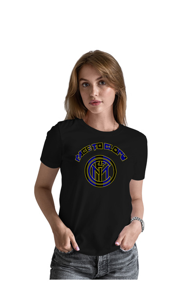 Generic عالم الموضة تيشرت قطن بطباعة عالية الجودة بتصميم نادي انتر ميلان