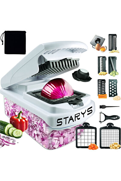 STARYS ® Tocător profesional de legume 7-în-1, Feliator multifuncțional, 7 la...