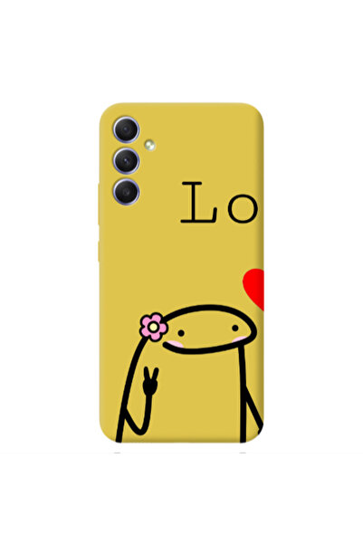 Other Samsung A34 Love 1 Yellow Colored Silicone TPU Θήκη