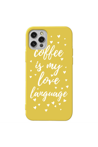 Other Apple iPhone 13 Pro Coffe is my love language Yellow Colored Silicone T...