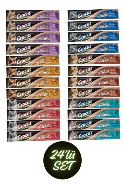 Crocus Karışık Kedi Krema Ödül Maması Paketi 24x15 gr.